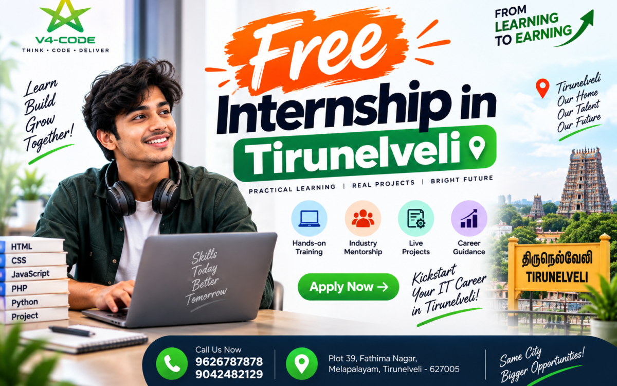 Free Internship in Tirunelveli | V4 CODE