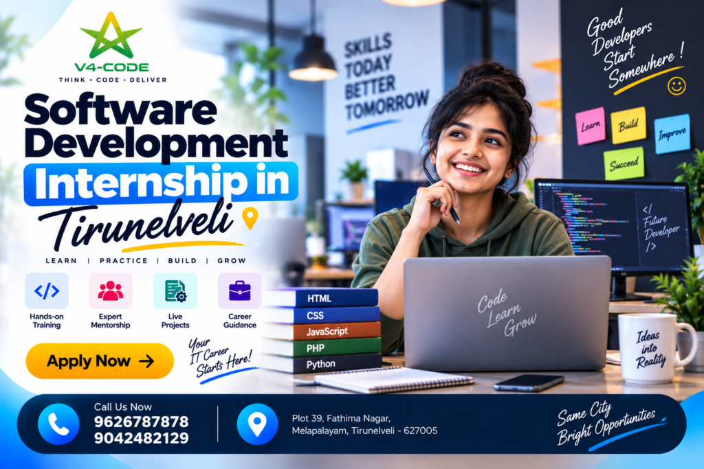 Software Development Internship in Tirunelveli | V4 CODE