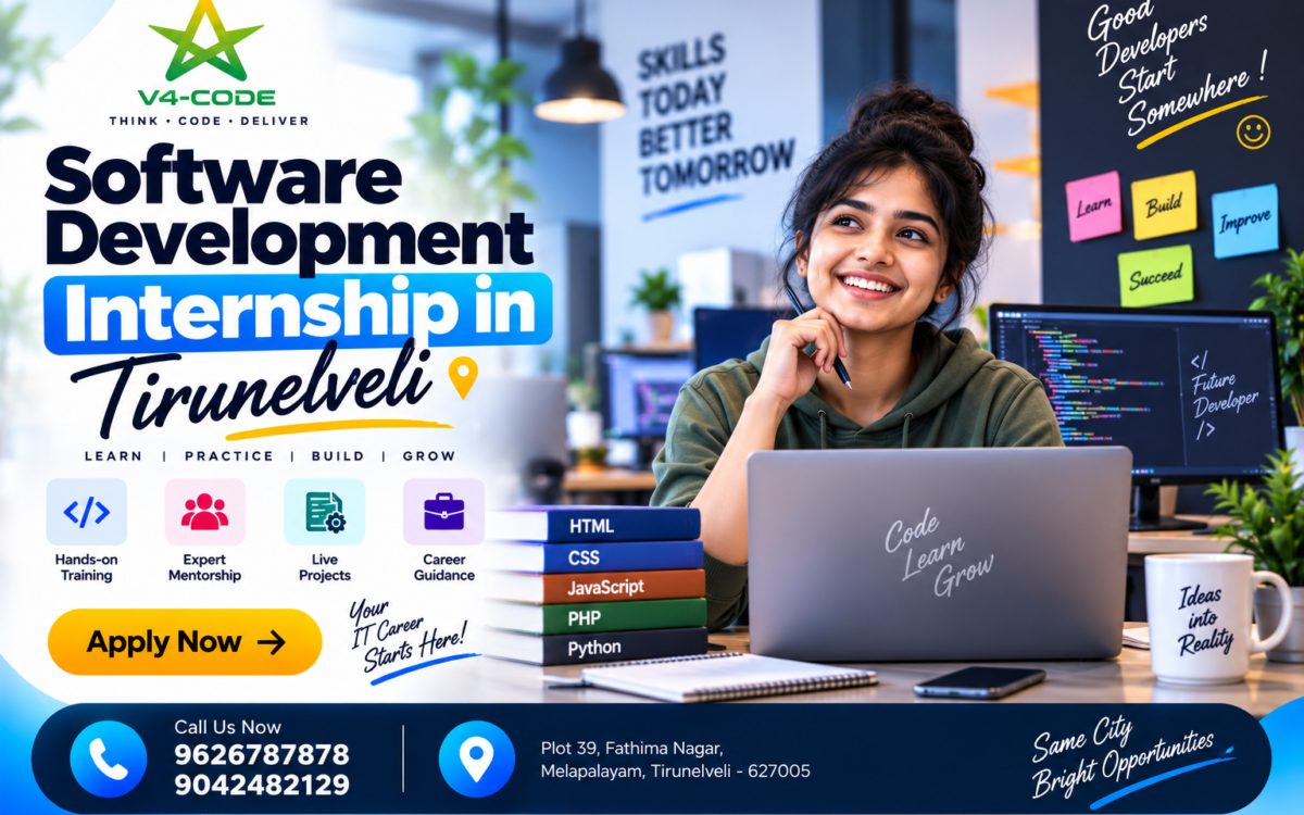 Software Development Internship in Tirunelveli | V4 CODE