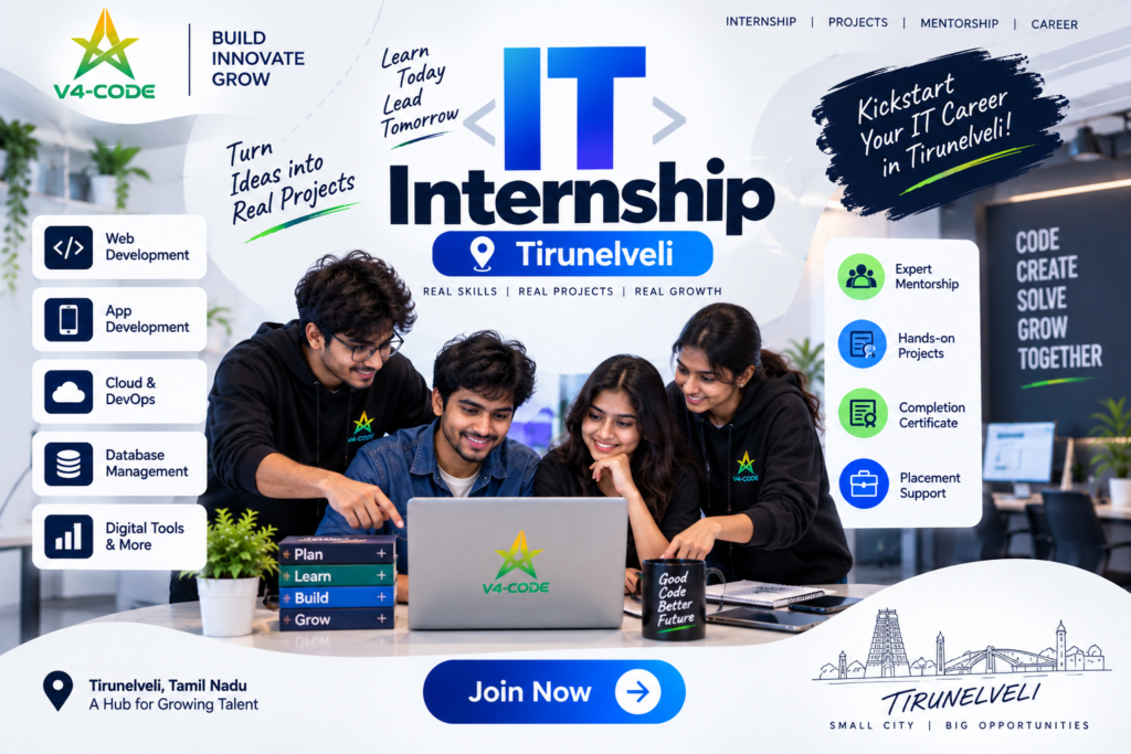 IT Internship in Tirunelveli | IT Training & Projects | V4 CODE
