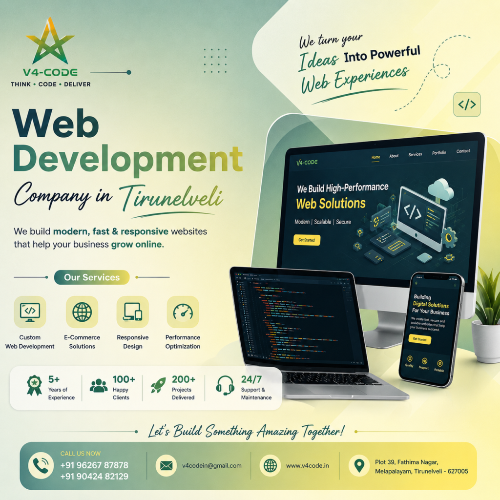 Web Development Company in Tirunelveli | V4 CODE