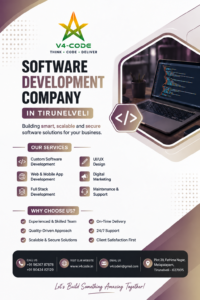 Software Development Company in Tirunelveli - V4 CODE Software Development Company in Tirunelveli | V4 CODE