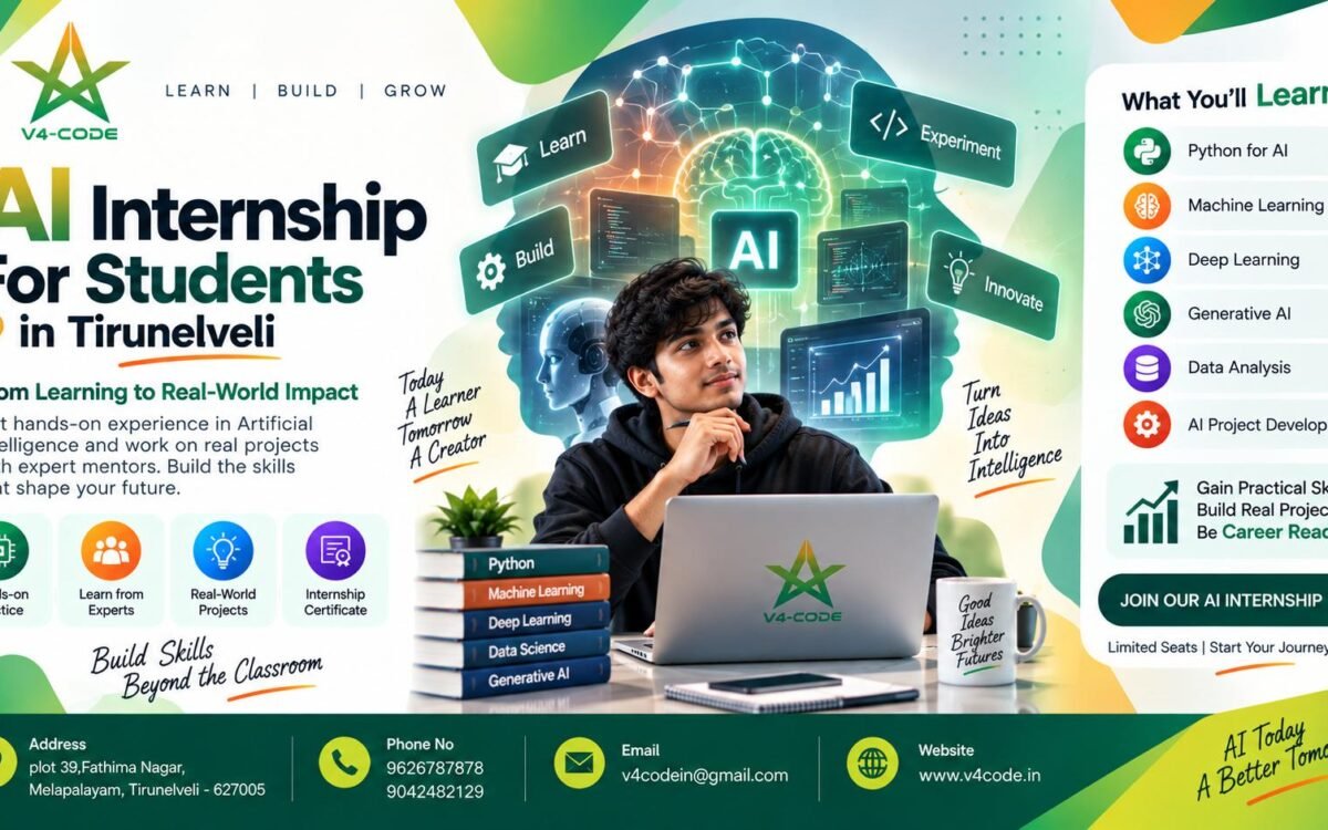 AI Internship in Tirunelveli | Practical Artificial Intelligence Training | V4 CODE