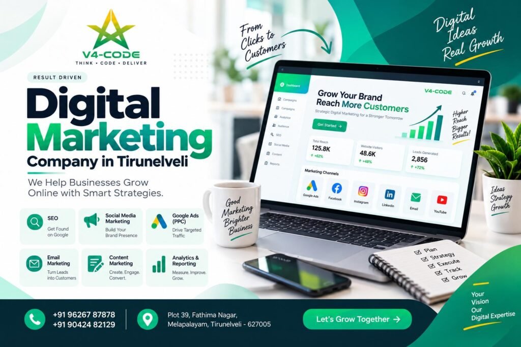 Digital Marketing Company in Tirunelveli | V4 CODE