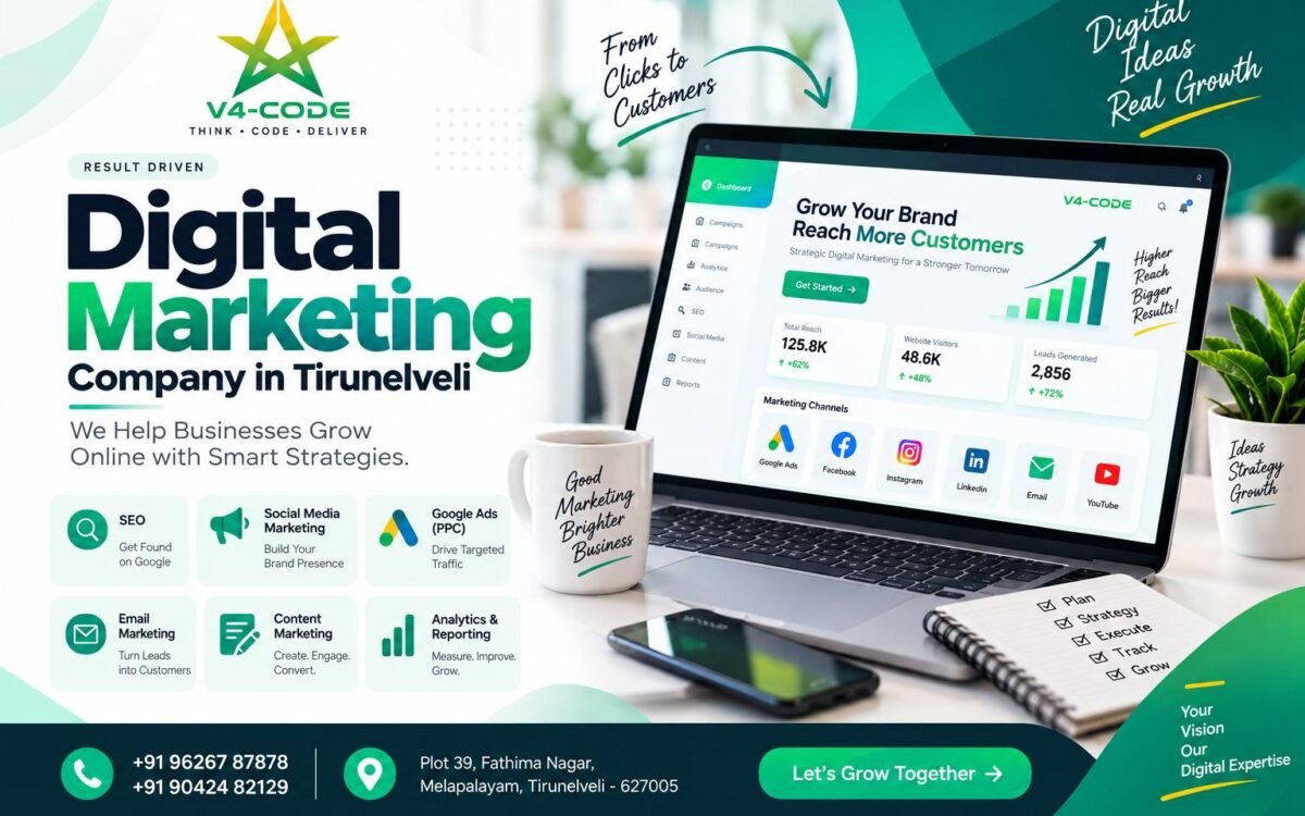 Digital Marketing Company in Tirunelveli | V4 CODE
