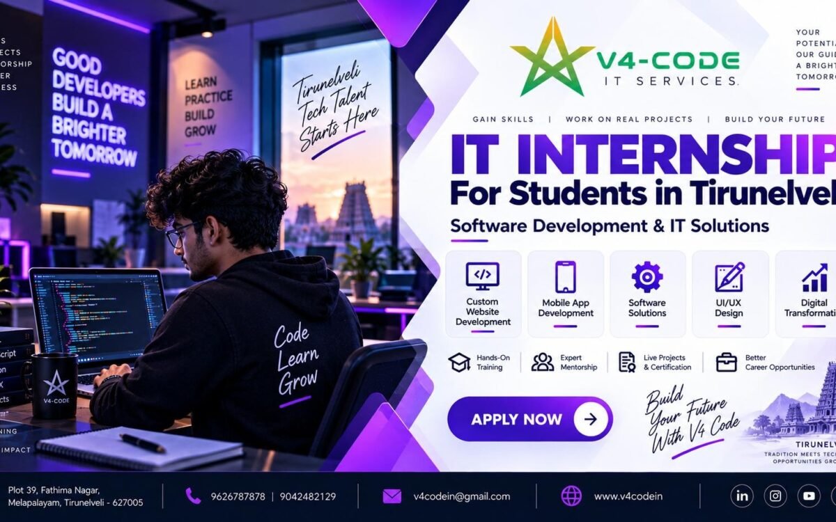 IT Internship for Students in Tirunelveli | Practical IT Training | V4 CODE