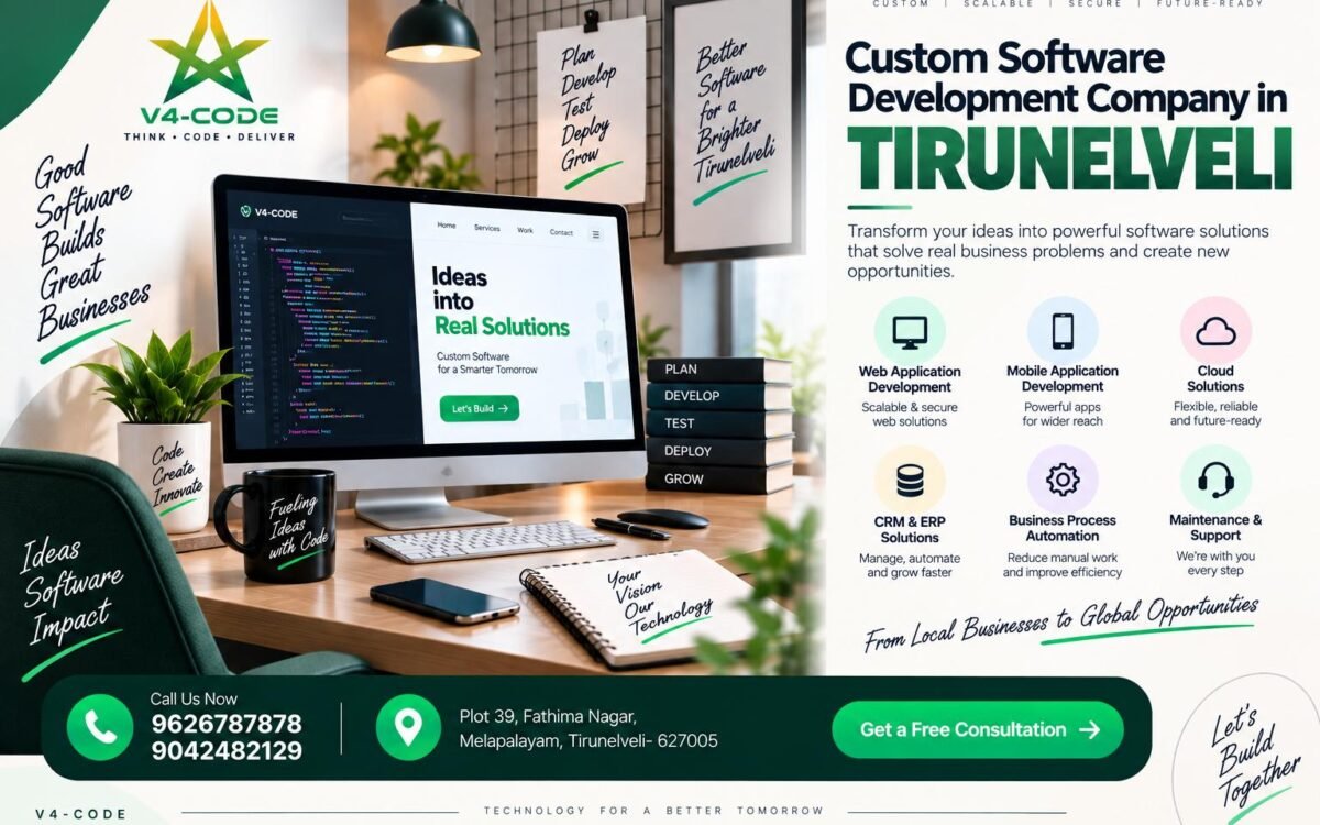 Custom Software Development Company in Tirunelveli | V4 CODE