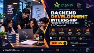 Backend Development Internship in Tirunelveli | Practical Training | V4 CODE Backend Development Internship in Tirunelveli | Practical Training | V4 CODE
