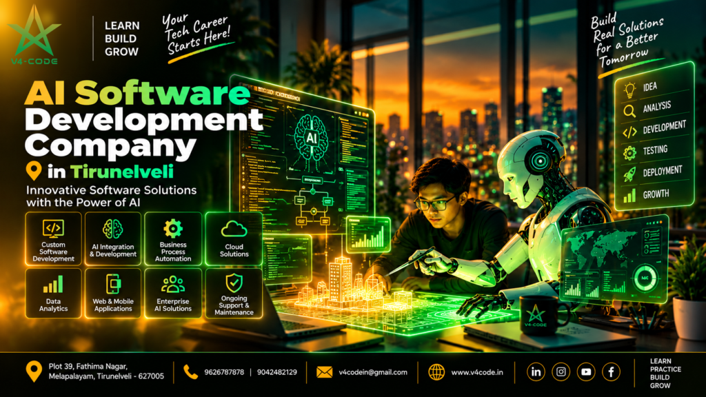 AI Software Development Company in Tirunelveli | AI Solutions | V4 CODE