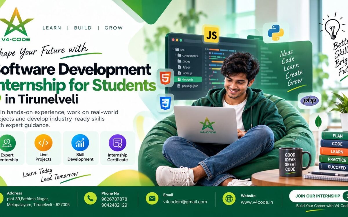 Software Development Internship for Students in Tirunelveli | V4 CODE