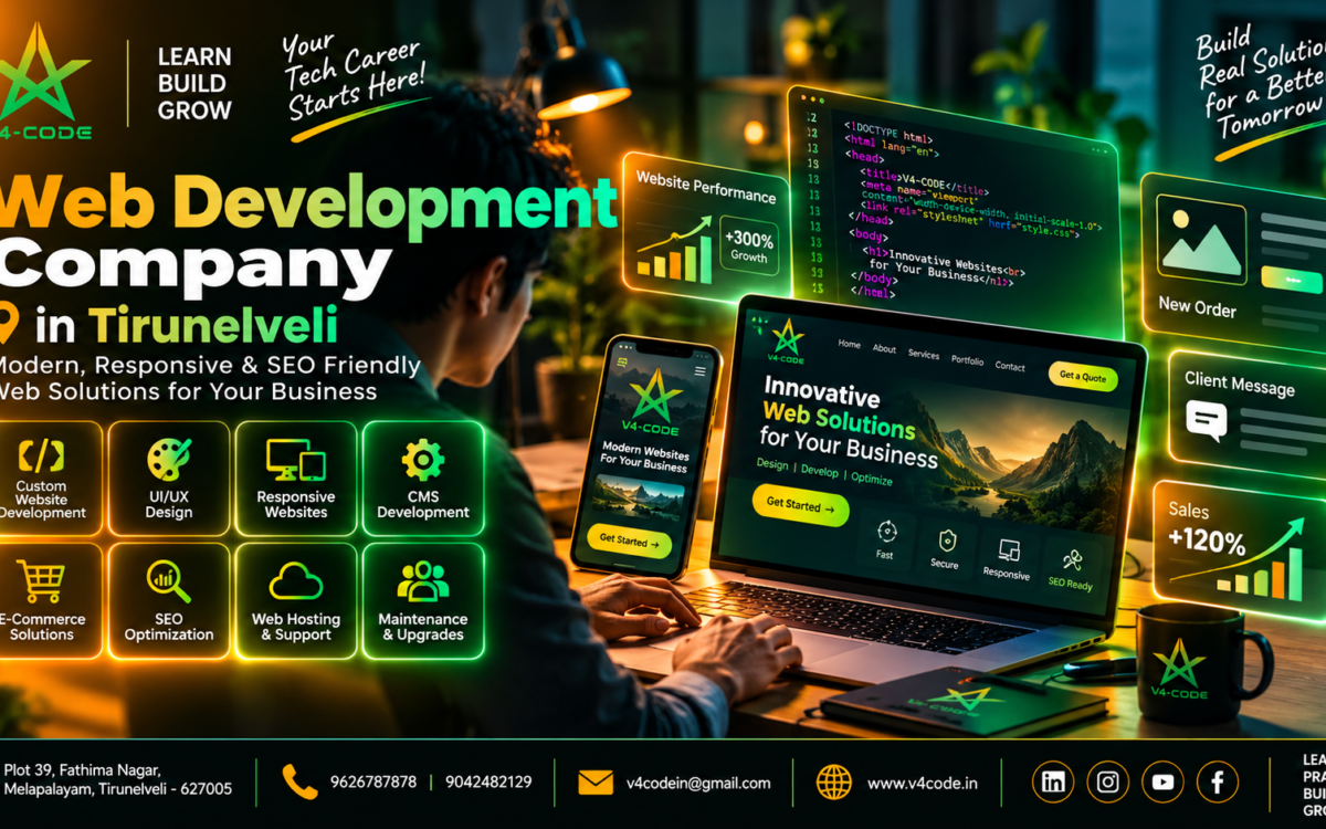 Web Development Company in Tirunelveli | Modern Web Solutions | V4 CODE