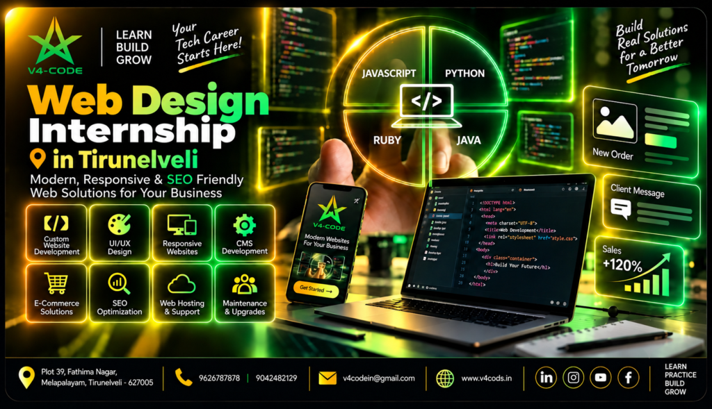 Web Design Internship in Tirunelveli | V4 Code