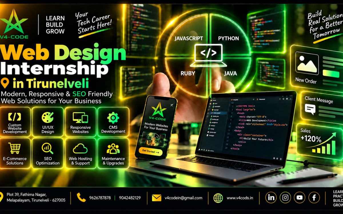Web Design Internship in Tirunelveli | V4 Code